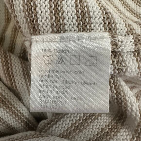 Trovata Women's Cream and Tan Striped Lightweight Cotton Sweater sz S Small Spot - Picture 8 of 8